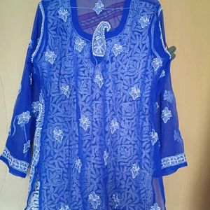 Lucknowi Top With Chikankari Work