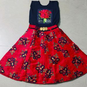 Beautiful Red Colour Girl Frock With Jacket