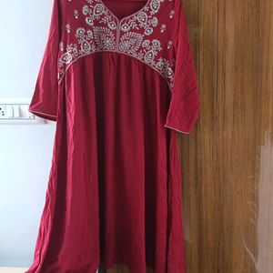 Embroidery A-line Kurta