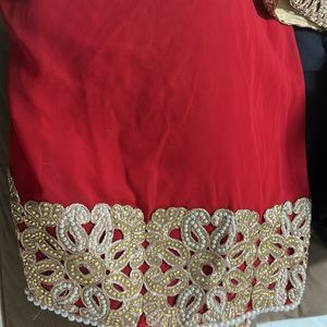 Saree Red Embroidery