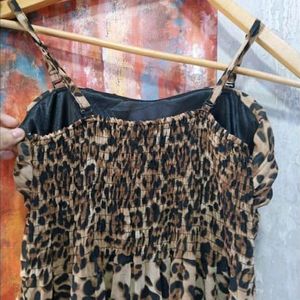 Leopard Print High Low Dress