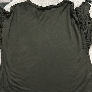 Westside Olive Top With Sleeve Details