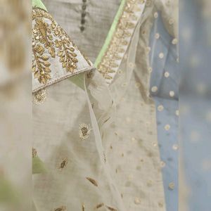 JUTE SUIT WITH HEAVY DUPATTA