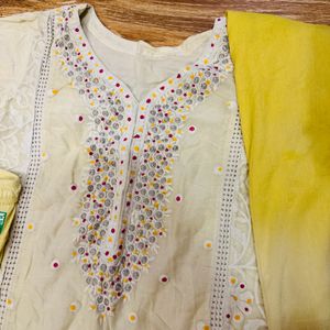 yellow kurti set