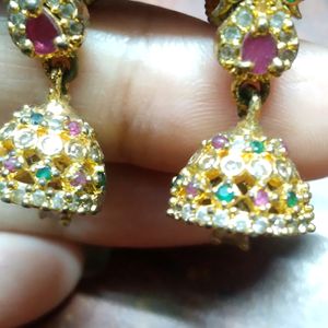 American Diamond Jhumkas Small