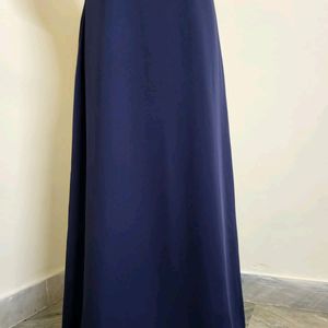 Navy Blue Satin Gown