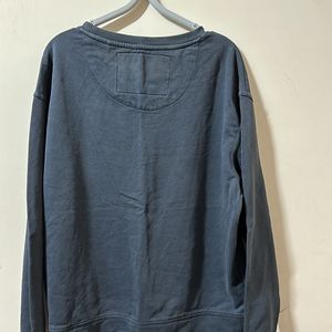 Oversized Washed Denim Sweatshirt