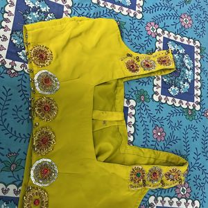 Lemon Yellow Saree