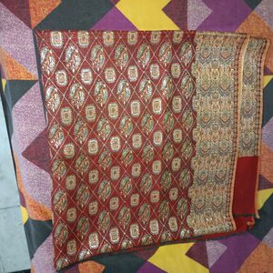 Red Golden Pashmina Stole