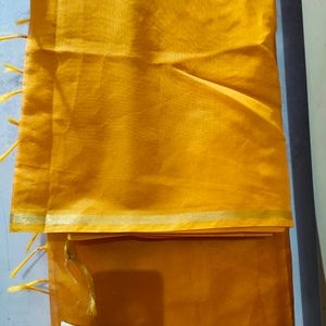 Mustard Dupatta With Fringes