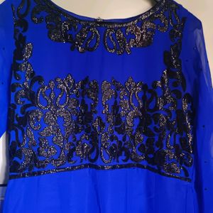 Blue Party Wear anarkali