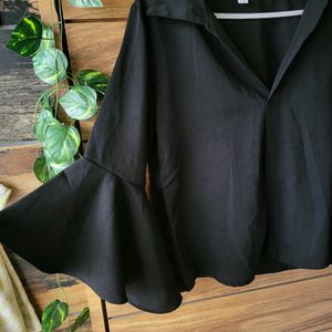 Black Top With Bell Sleeves