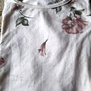 White floral Korean Top