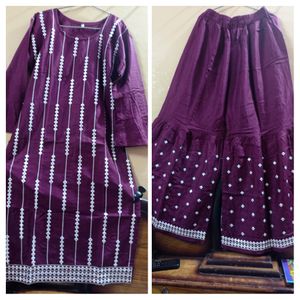 Embroidery Cotton kurti n sarara