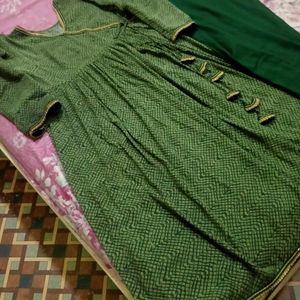 Women Angrakha Frock And Trouser Set