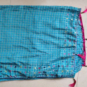 Cotton Light Blue Design Saree