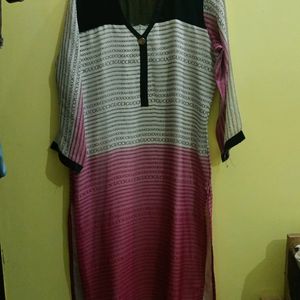 Pink Long Kurta