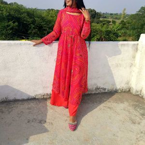 Bandhani Kurti +Dhupatta