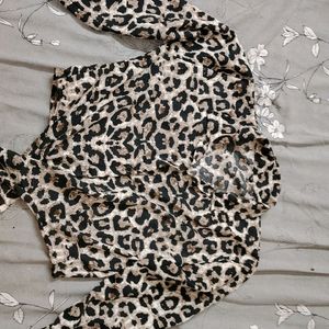 Cheetah Print Crop Shirt