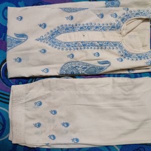 Cotton Salwar Kurta With Beautiful Embroidery