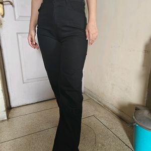 Black High Waist Straight Jeans