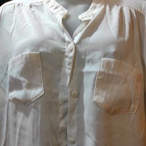 High Low Transparent White Shirt