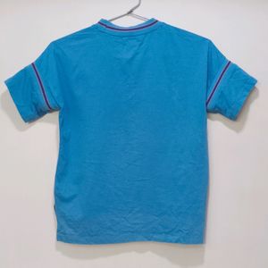 Mast & Harbour Teal blue Embroided Tshirt (Women)