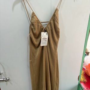 Zara Knitted Mustard Dress Size : s