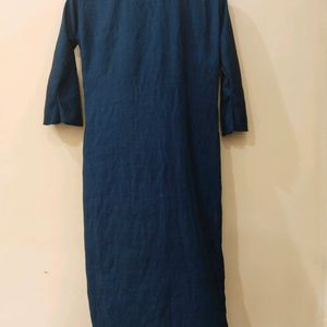 Denim Look Attached Jacket Kurta For Women M