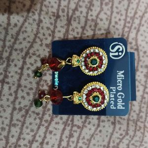 Red And Green Stone Earrings