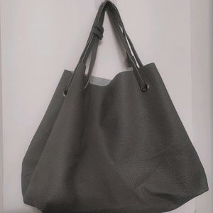 Brand New Grey Satchel Shoulder bag Wallet Combo