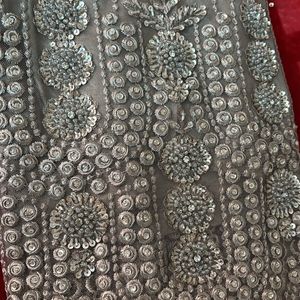 Grey Sequins Shirt With Dupatta