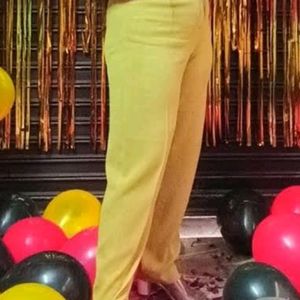 Yellow Super High Waist Formal Pant