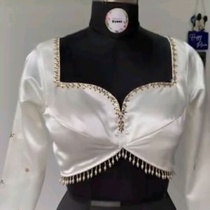 White Satin Blouse