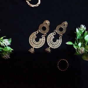 Gold Plated Long Earrings Traditional