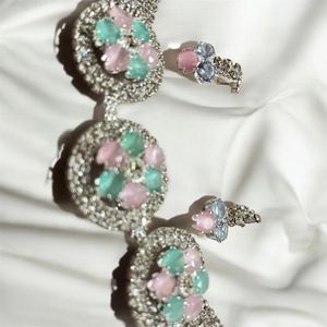 Diamond Studded Necklace Earrings