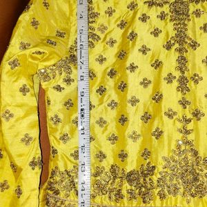 Haldi Ceremony Look Yellow Gown With Net Dupatta