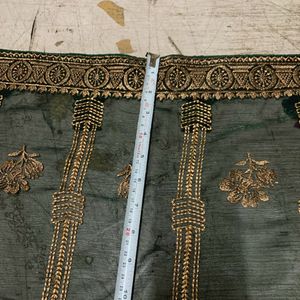 Dark Green Sare Length-38 And Meter -5 With Blouse