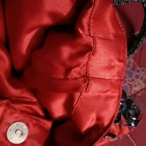 Satin Red Hand Bag