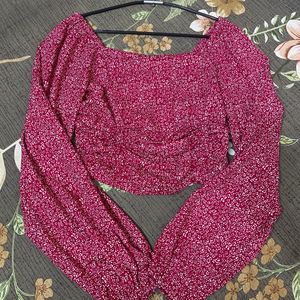 STREET9 Maroon Floral Georgette Top