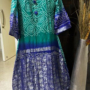 Bandhej A- line Kurti