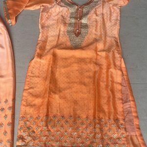 Coral kurta sharara set