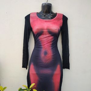 Imported Body Print Maxi Dress