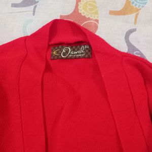 Red Full Sleeves Cardigan