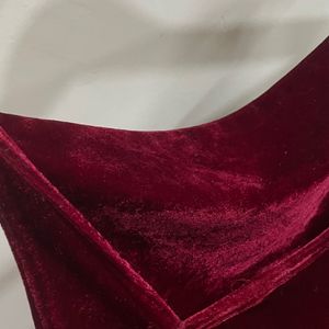 Maroon Velvet Bodycon Mini Dress