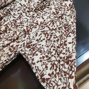 Brown🟤Floral Print Dress For Girl & Woman Bust 44