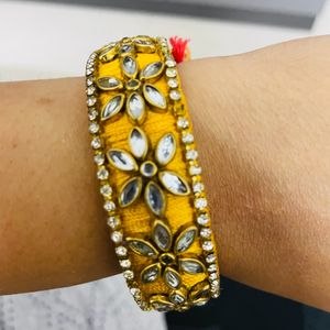 Red And Yellow Traditional Bangles