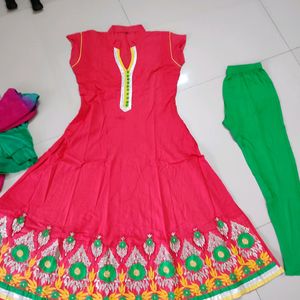 Anarkali Suit With Legging And Dupatta