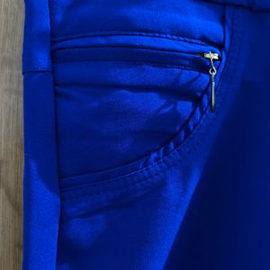 Bright Blue Straight Fit Pants