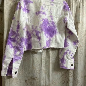 White Tie Dyed Denim Jacket